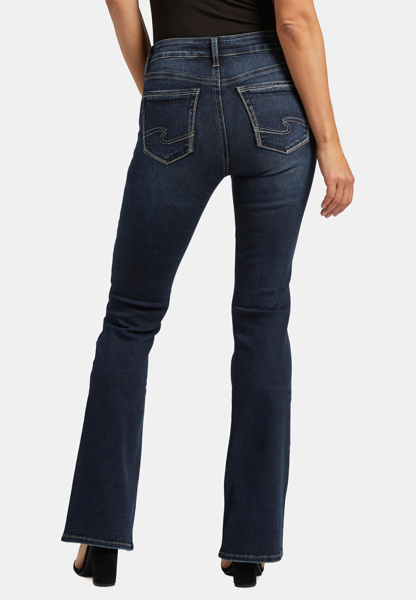 Silver Jeans Co.&reg; Suki Bootcut Curvy Mid Rise Button Fly Jean, DARK SANDBLAST, large