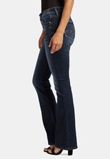 Silver Jeans Co.&reg; Suki Bootcut Curvy Mid Rise Button Fly Jean, DARK SANDBLAST, small