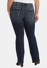 Plus Size Silver Jeans Co.&reg; Suki Bootcut Curvy Mid Rise Button Fly Jean, DARK SANDBLAST, small