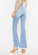 KanCan&trade; Flare Curvy High Rise Slit Frayed Hem Jean, C2806, small