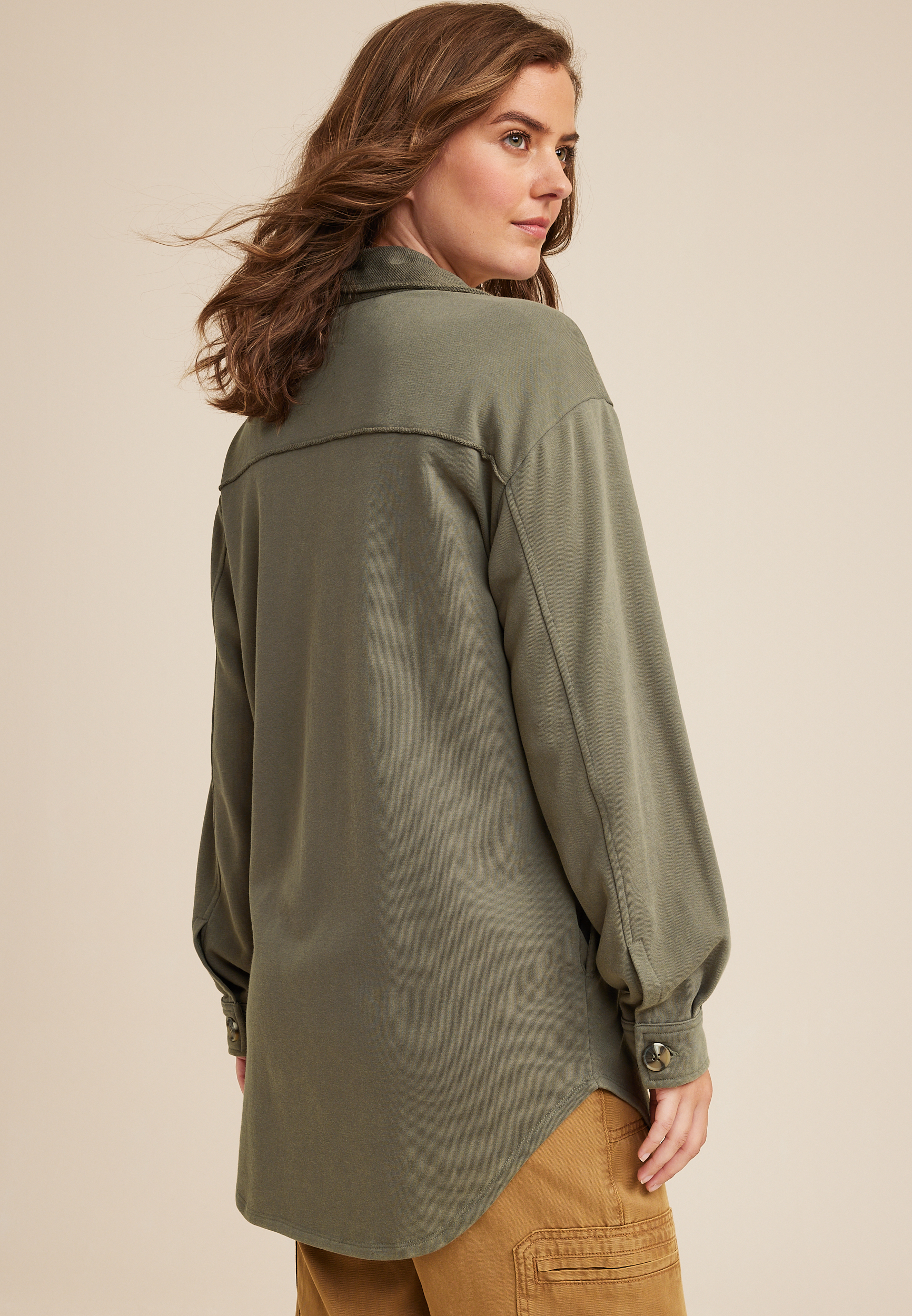 North Shore Shacket, OLIVE, large