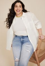 Plus Size KanCan&trade; High Rise Frayed Waist Skinny Jean, LIGHT SANDBLAST, small