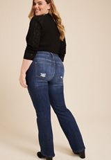 Plus Size KanCan&trade; High Rise Dark Ripped Bootcut Jean, DARK SANDBLAST, small