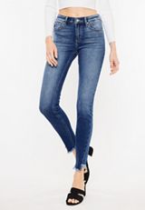 KanCan&trade; Skinny Mid Rise Frayed Hem Jean, C3337, small