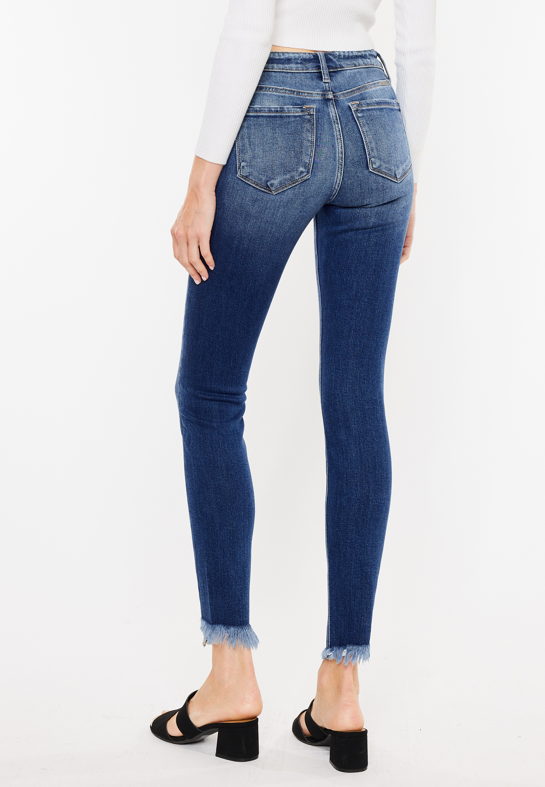 KanCan&trade; Skinny Mid Rise Frayed Hem Jean, C3337, large
