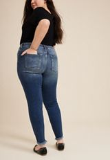 Plus Size KanCan&trade; Skinny Mid Rise Frayed Hem Jean, C3337, small