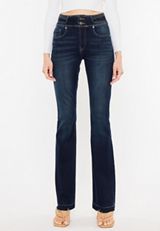 KanCan&trade; Dark High Rise Double Button Bootcut Jean, C258, small