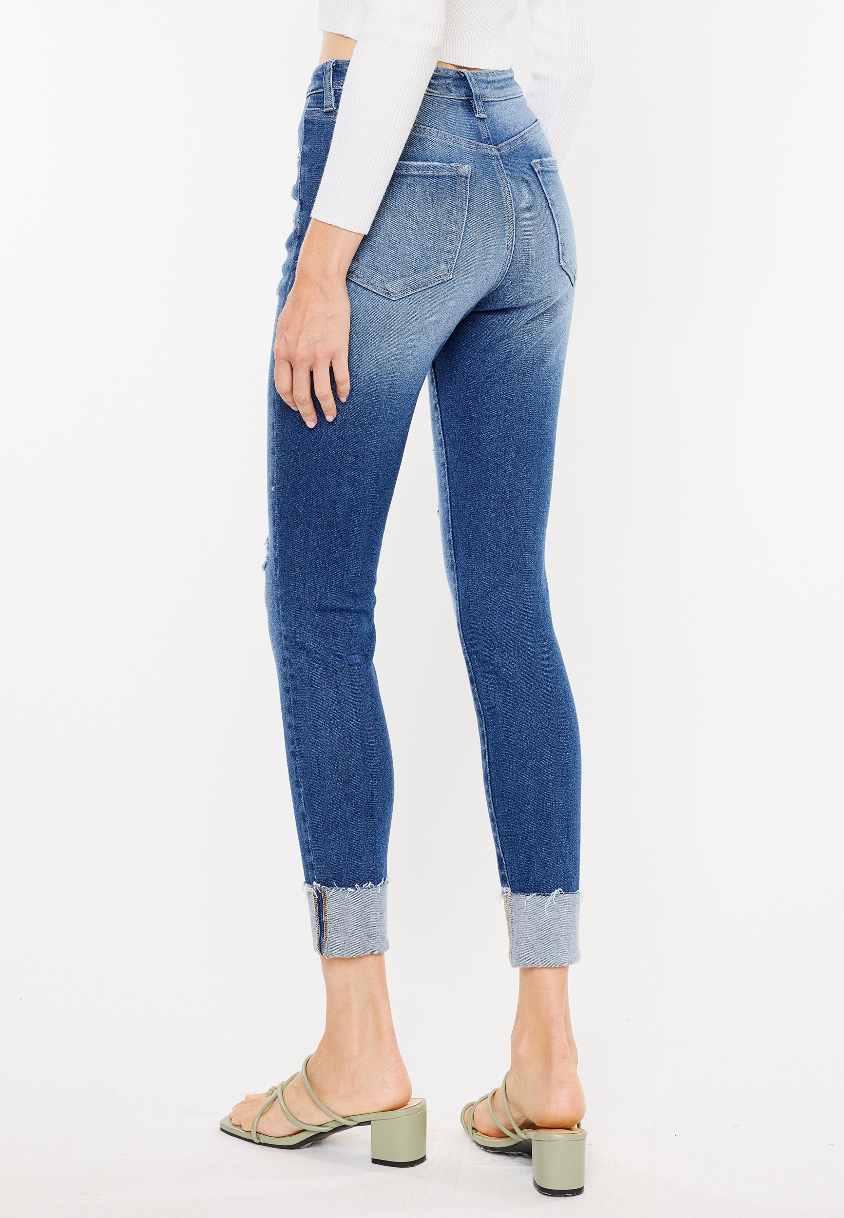 KanCan&trade; Skinny Curvy High Rise Cuffed Hem Jean, C3337, large