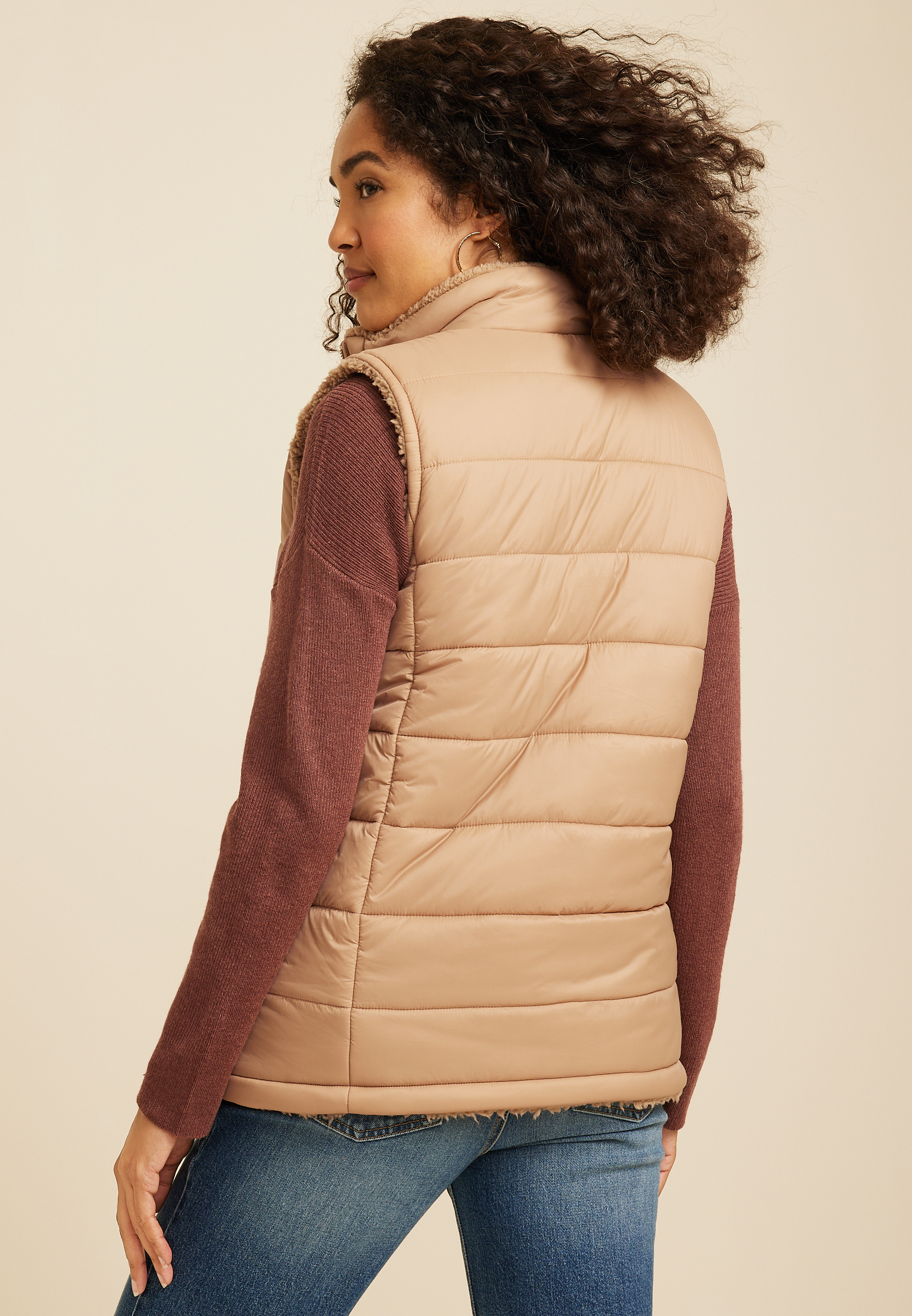 Reversible Teddy Sherpa Vest, C115, large
