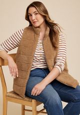 Plus Size Reversible Teddy Sherpa Vest, C115, small