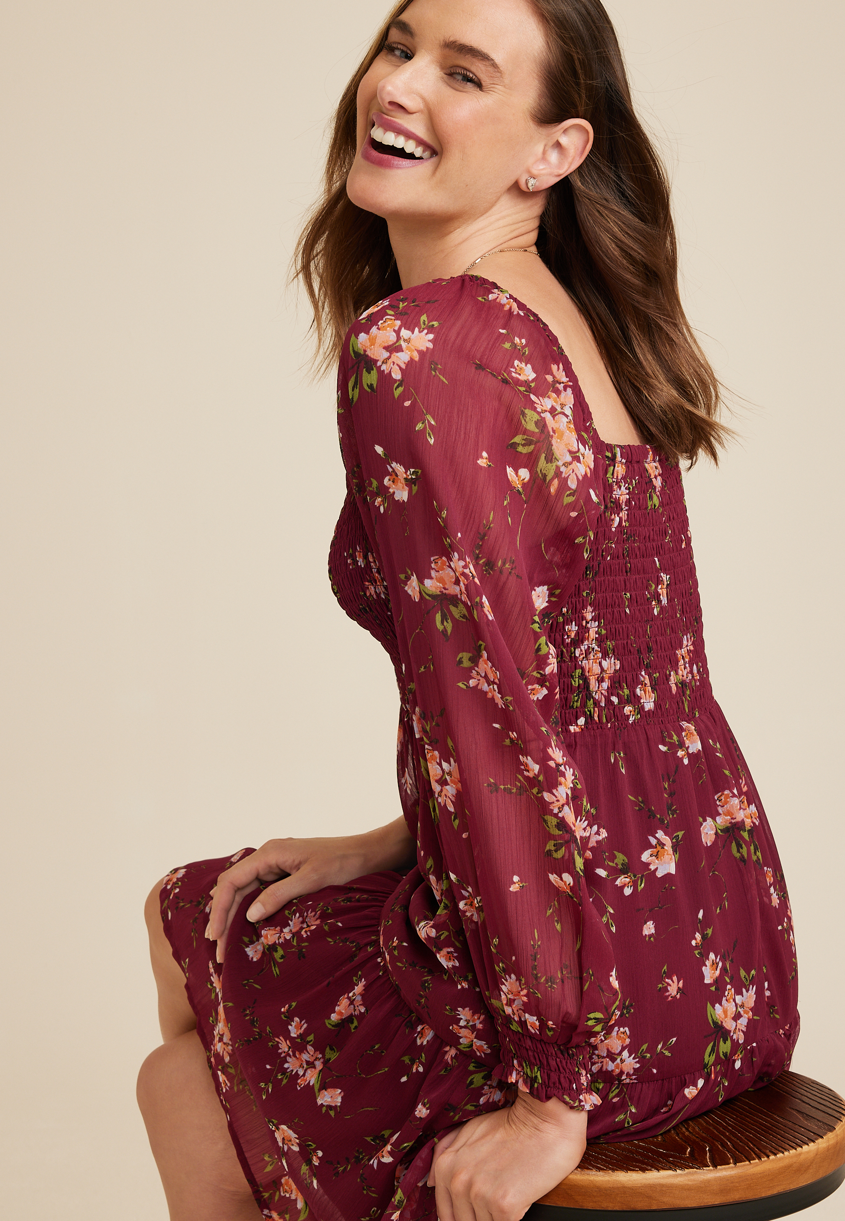 Arbor Floral Smocked Dress, C3058, large