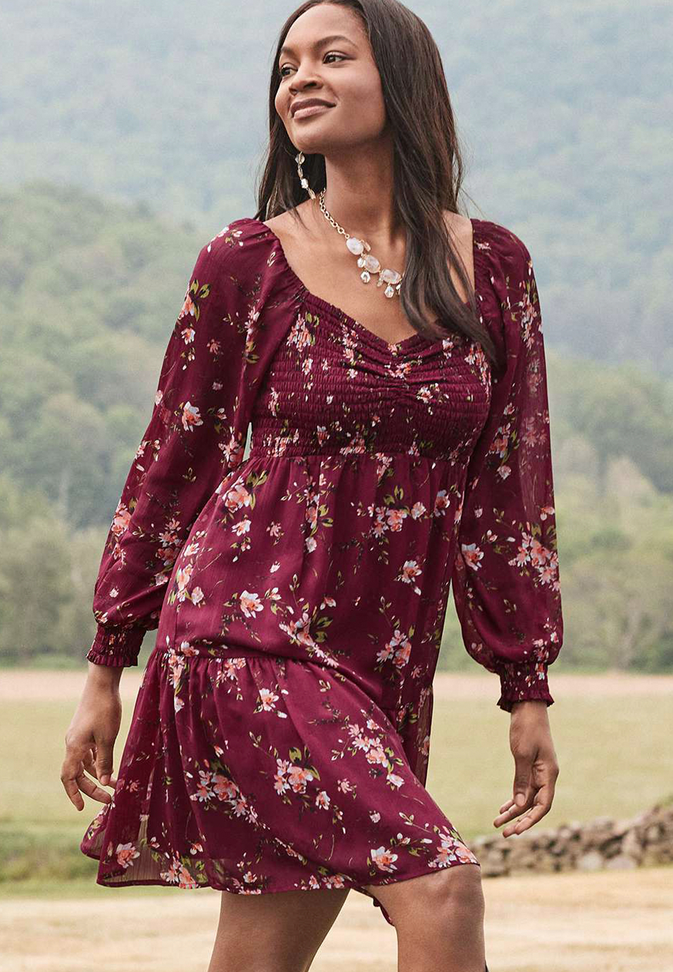 Arbor Floral Smocked Dress, C3058, large