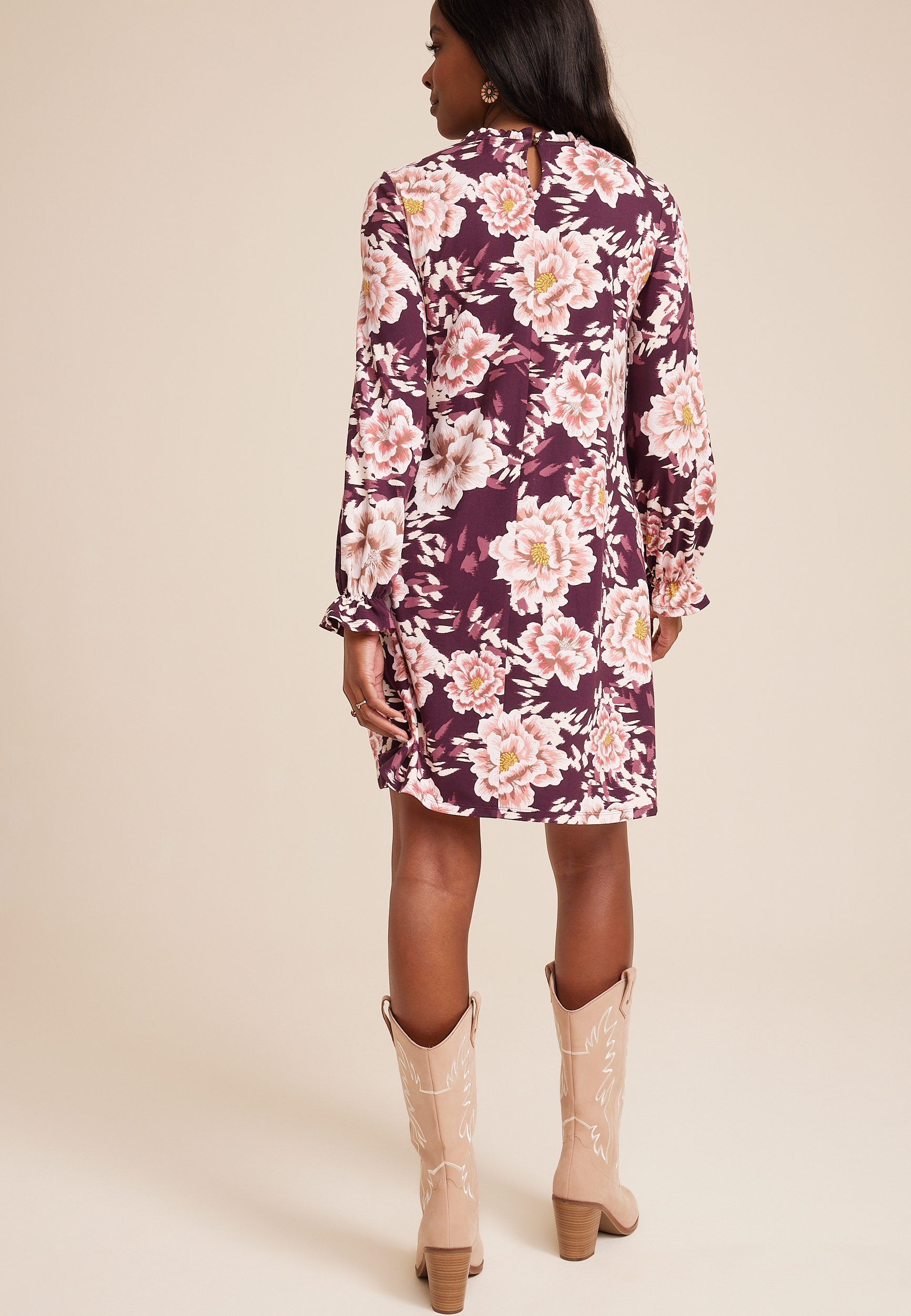 24/7 Lila Floral Mini Dress, C3058, large