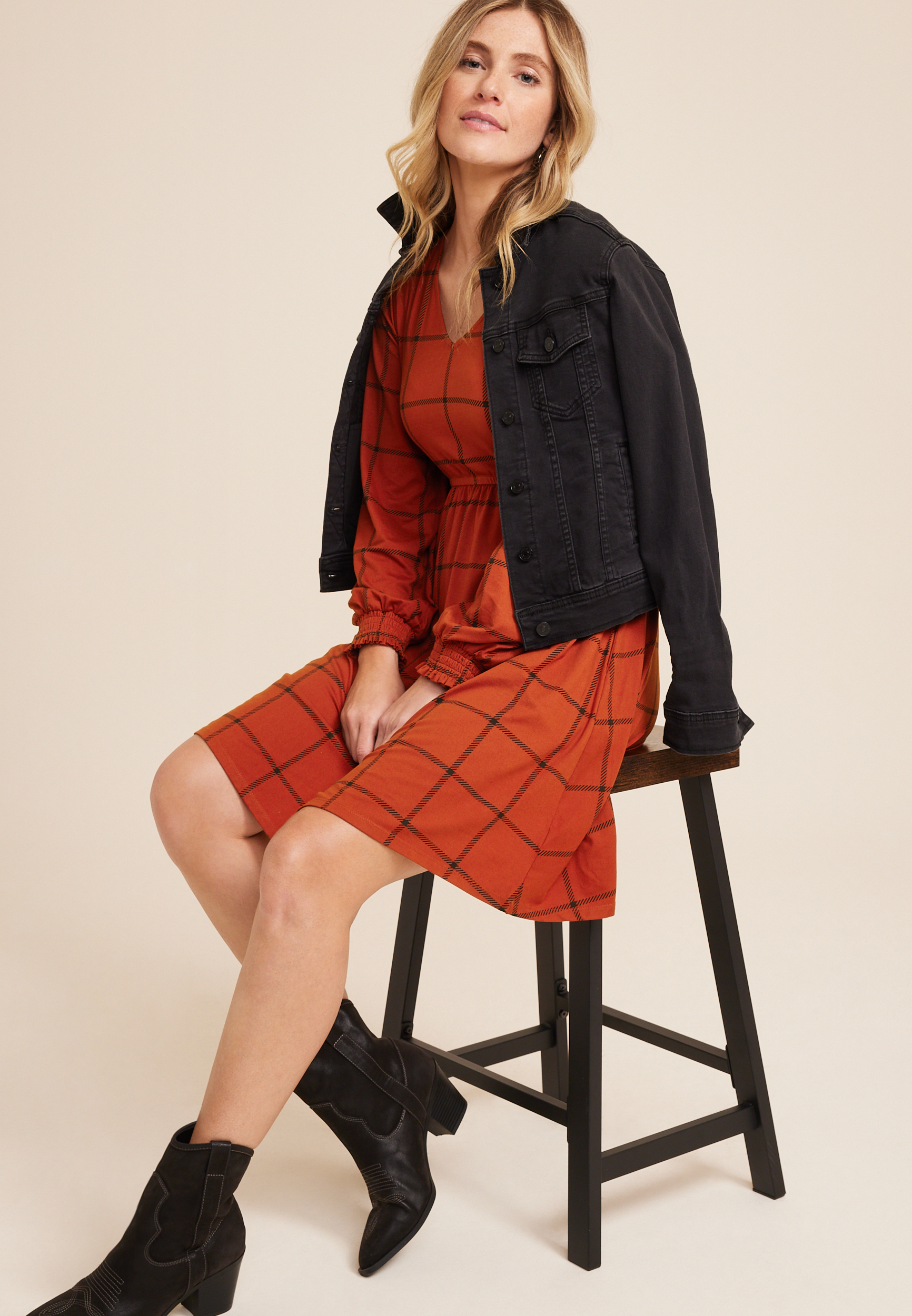 24/7 Plaid Mini Dress, C2561, large
