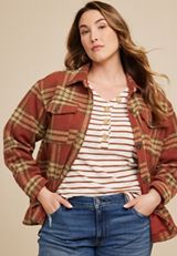 Plus Size Shoreline Shortie Plaid Shacketâ€‹, C5528, small