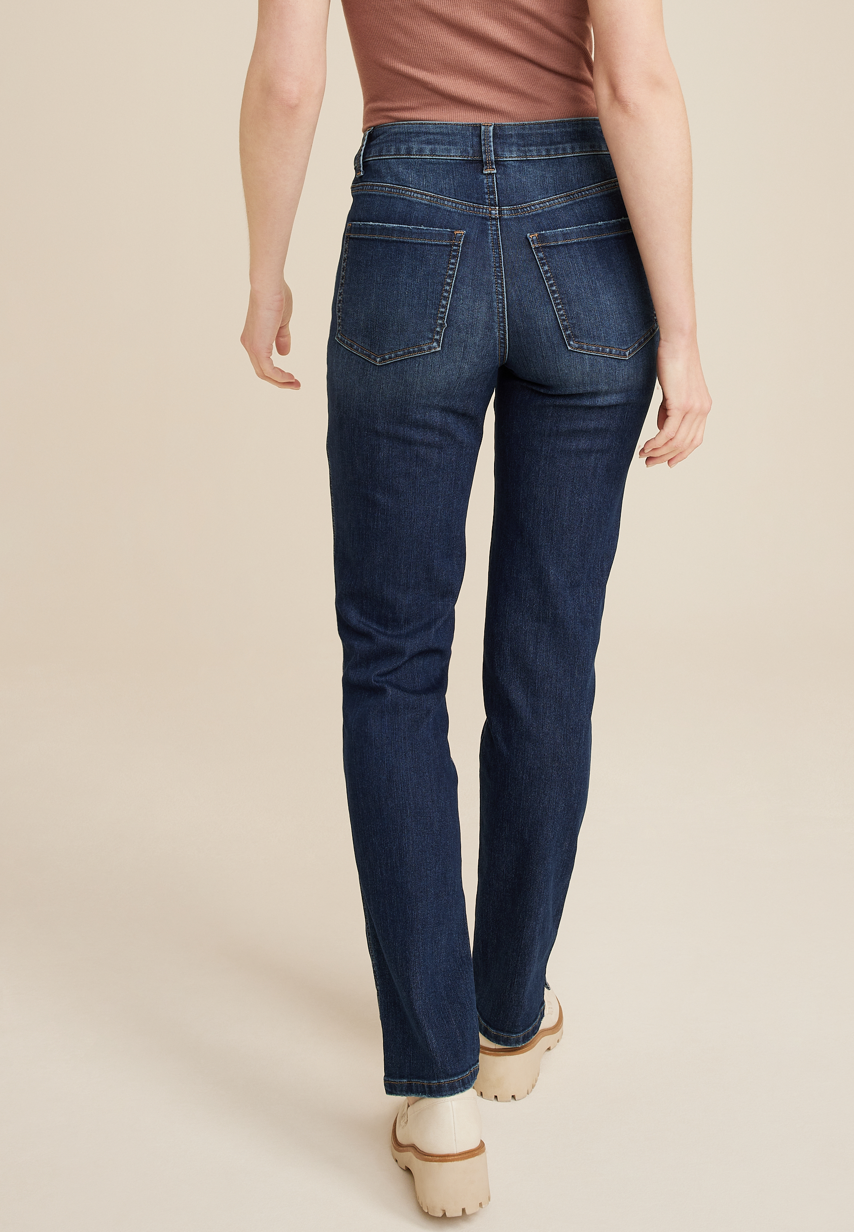 Everflex&trade; High Rise Button Fly Straight Jean, C258, large