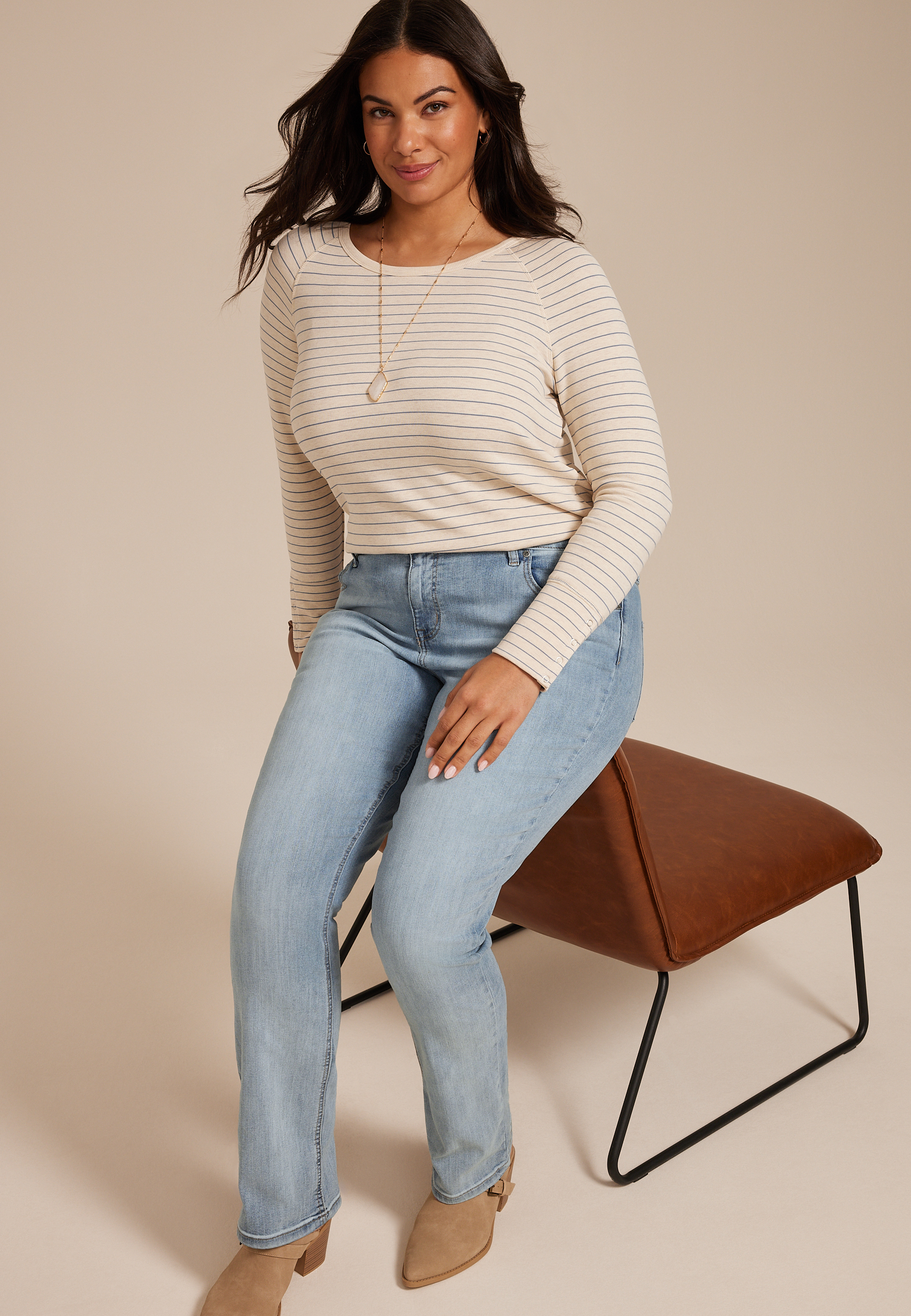Plus Size m jeans by maurices&trade; Classic Slim Boot Mid Rise Jean, C3337, large