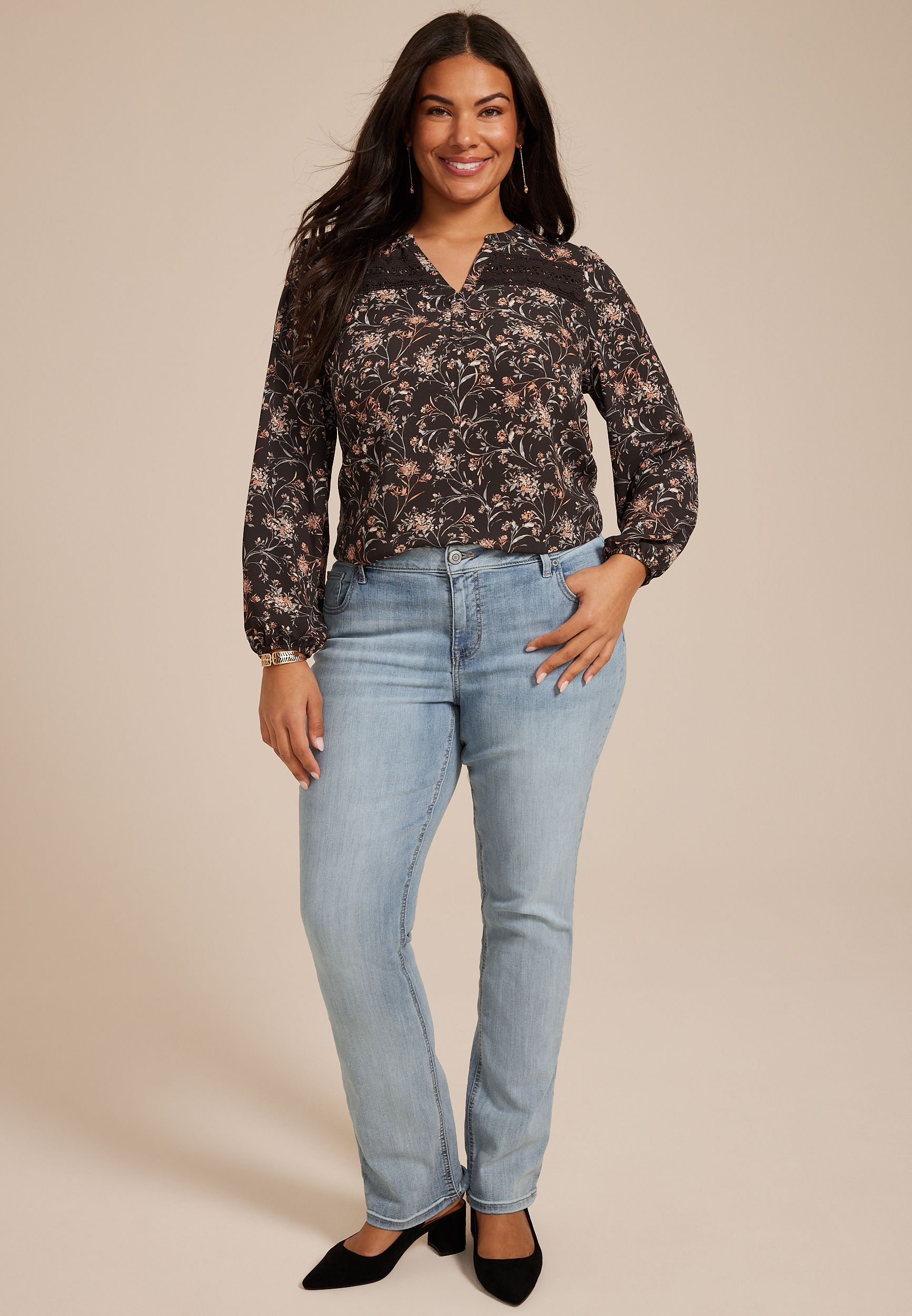 Plus Size m jeans by maurices&trade; Classic Slim Boot Mid Rise Jean, C3337, large