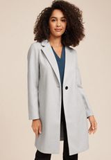 One Button Dress Coat, HEATHER GRAY, small