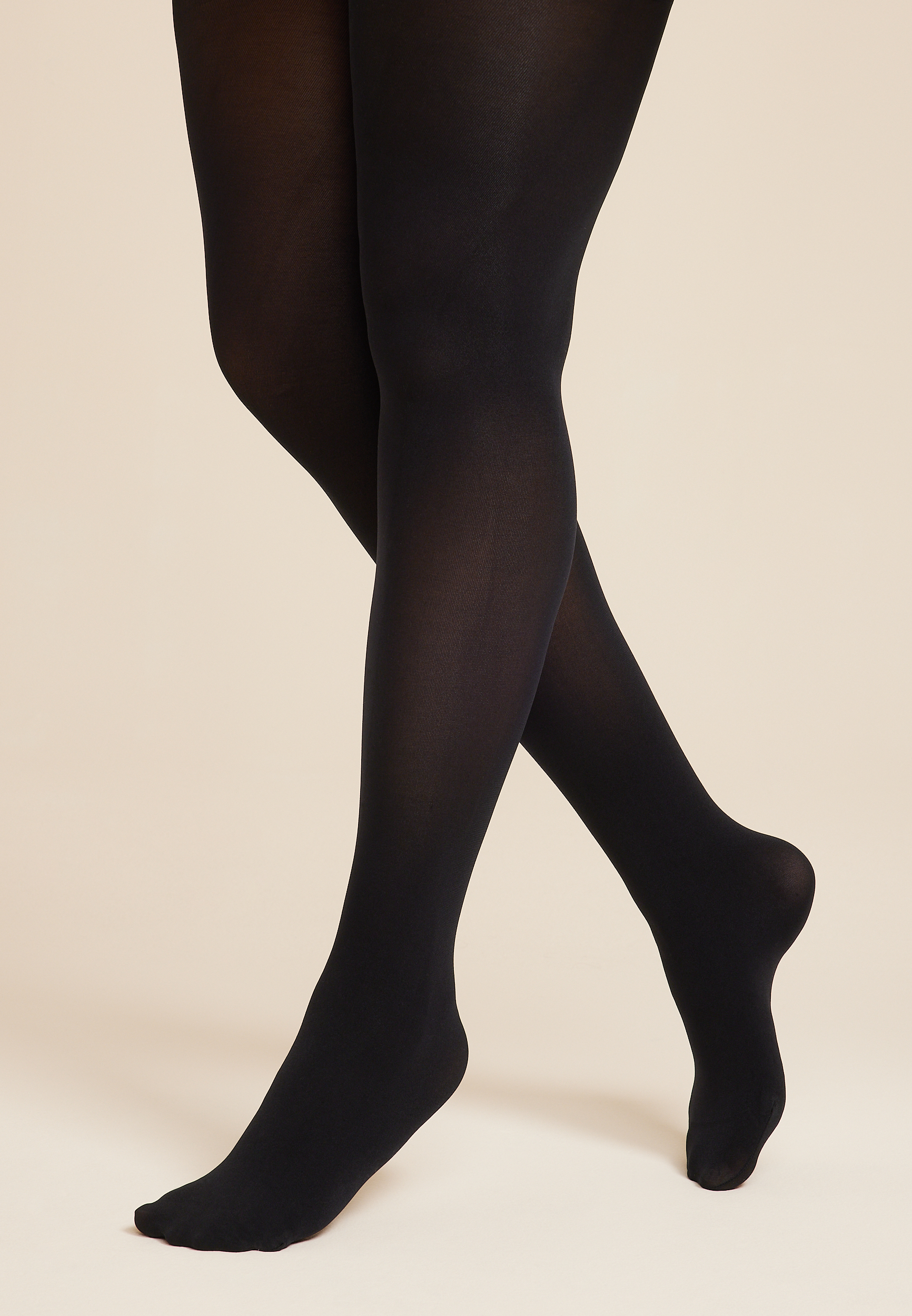 Black 40D Opaque Control Top Tights, C106, large