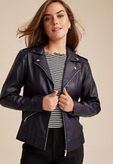 Perfect Faux Leather Moto Jacket, C1919, small