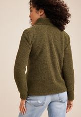Olive Teddy Sherpa Jacket, C4419, small