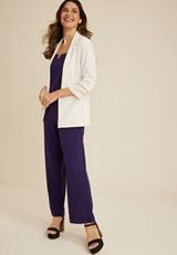 Notch Neck Sleeveless Jumpsuit, , small