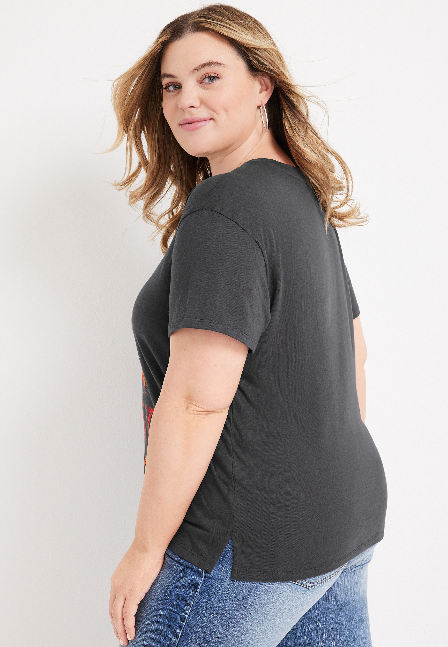 Plus Size Sunny Days Graphic Tee, PHANTOM BLACK, large