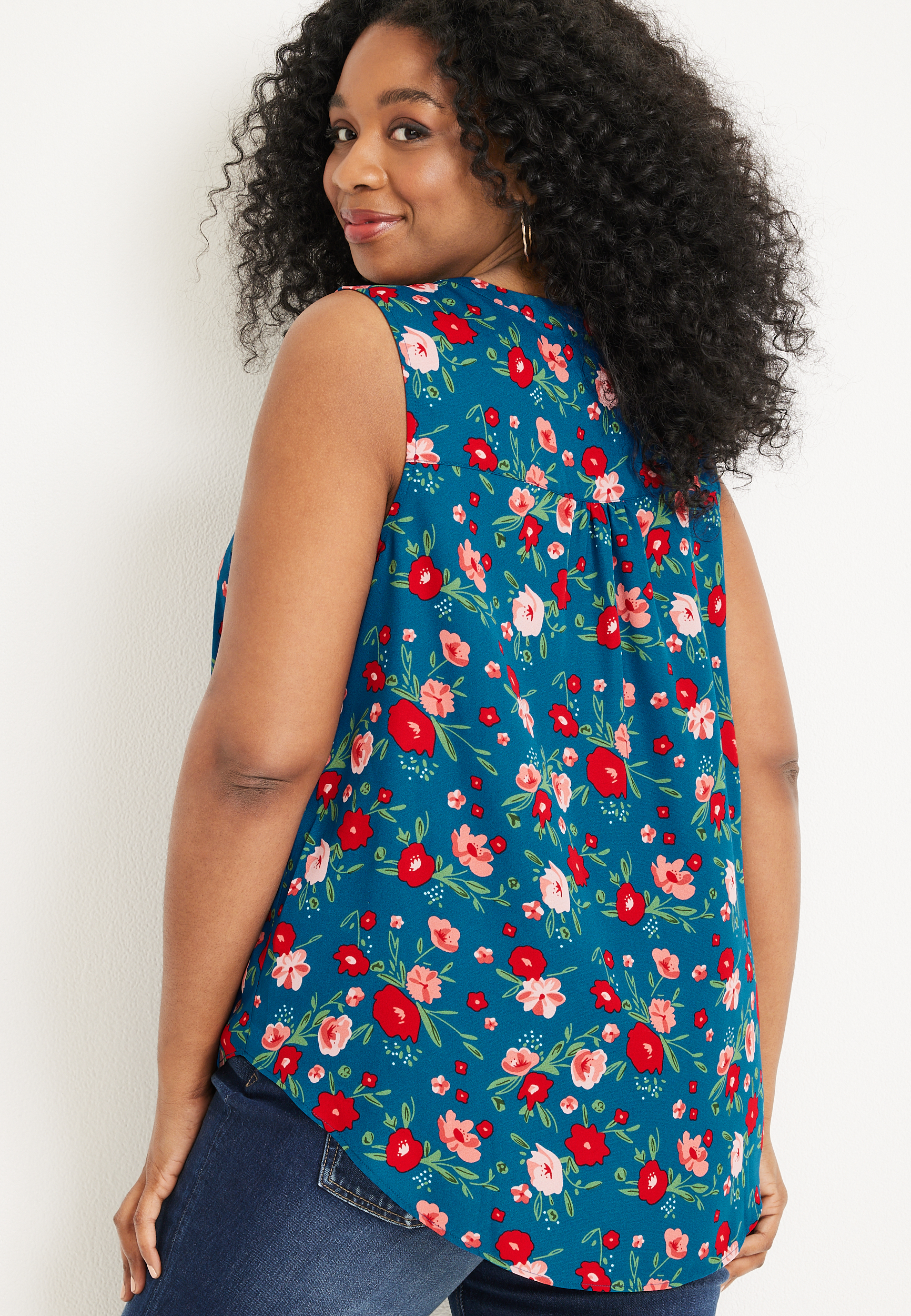 Plus Size Atwood Floral Tank Top, C1772, large