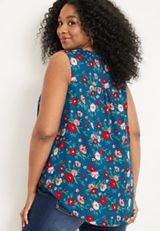 Plus Size Atwood Floral Tank Top, C1772, small