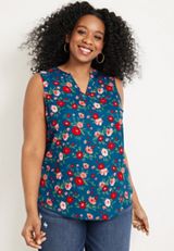 Plus Size Atwood Floral Tank Top, C1772, small