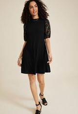 24/7 Mock Neck Mixer Mini Dress, C1756, small