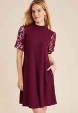 24/7 Mock Neck Mixer Mini Dress, C3058, small