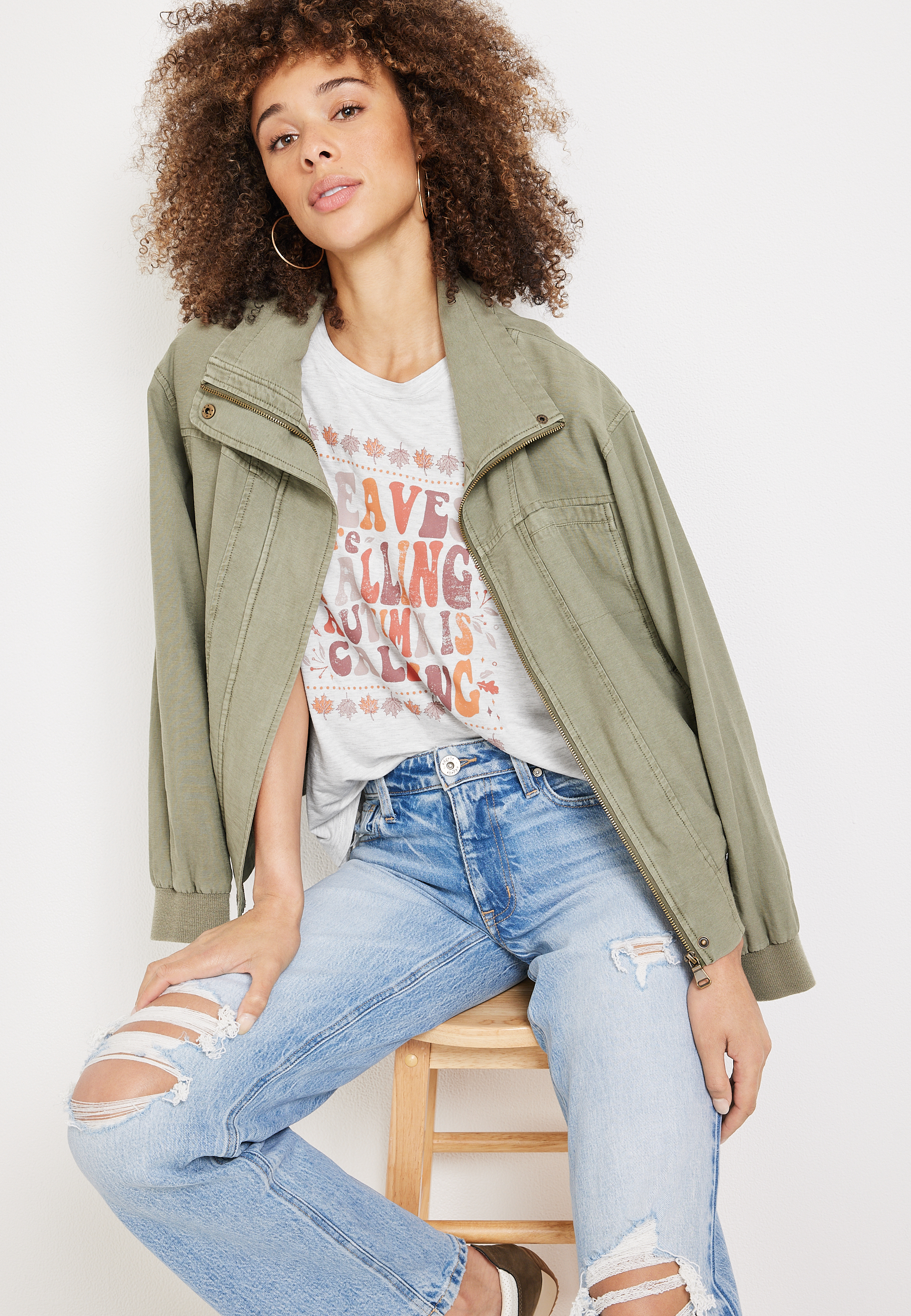 Autumn Is Calling Graphic Tee, C2445, large