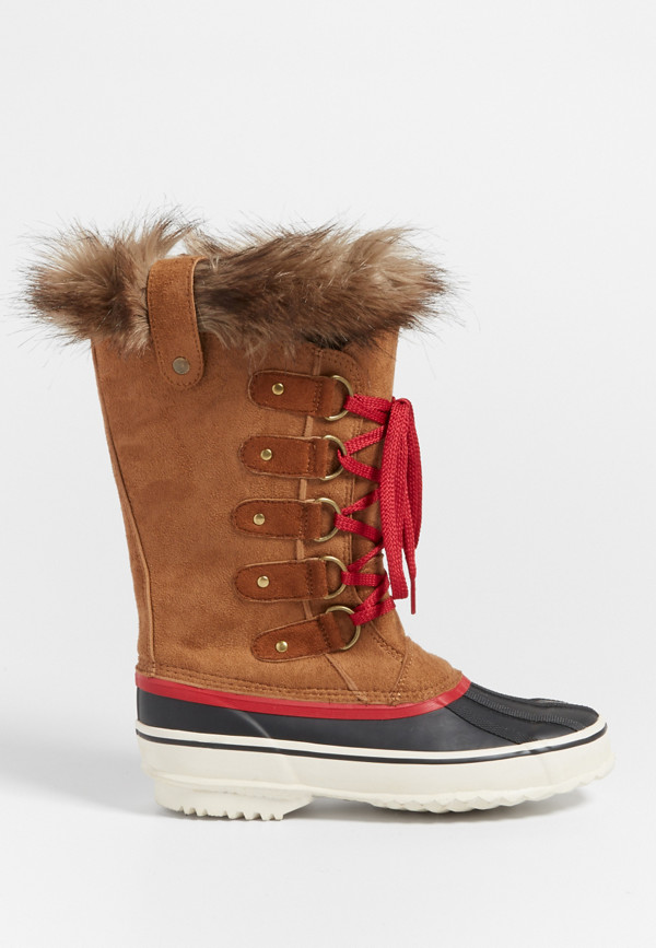 Nora boot with faux fur trim in tan combo | maurices