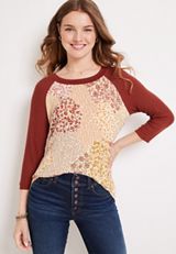 24/7 Blaine Floral Baseball Tee, C4960, small