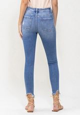 Flying Monkey&trade; Ankle Skinny High Rise Frayed Hem Jean, , small