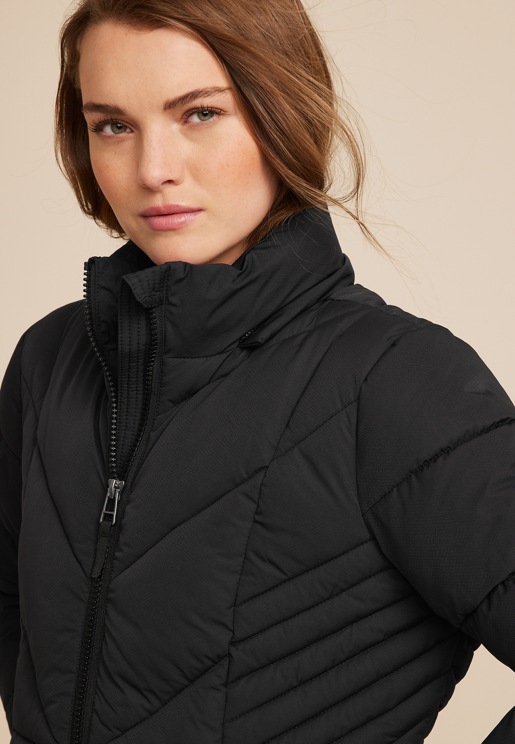Mid Length Puffer Coat, C106, large