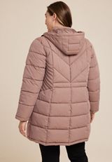 Plus Size Mid Length Puffer Coat, C5214, small