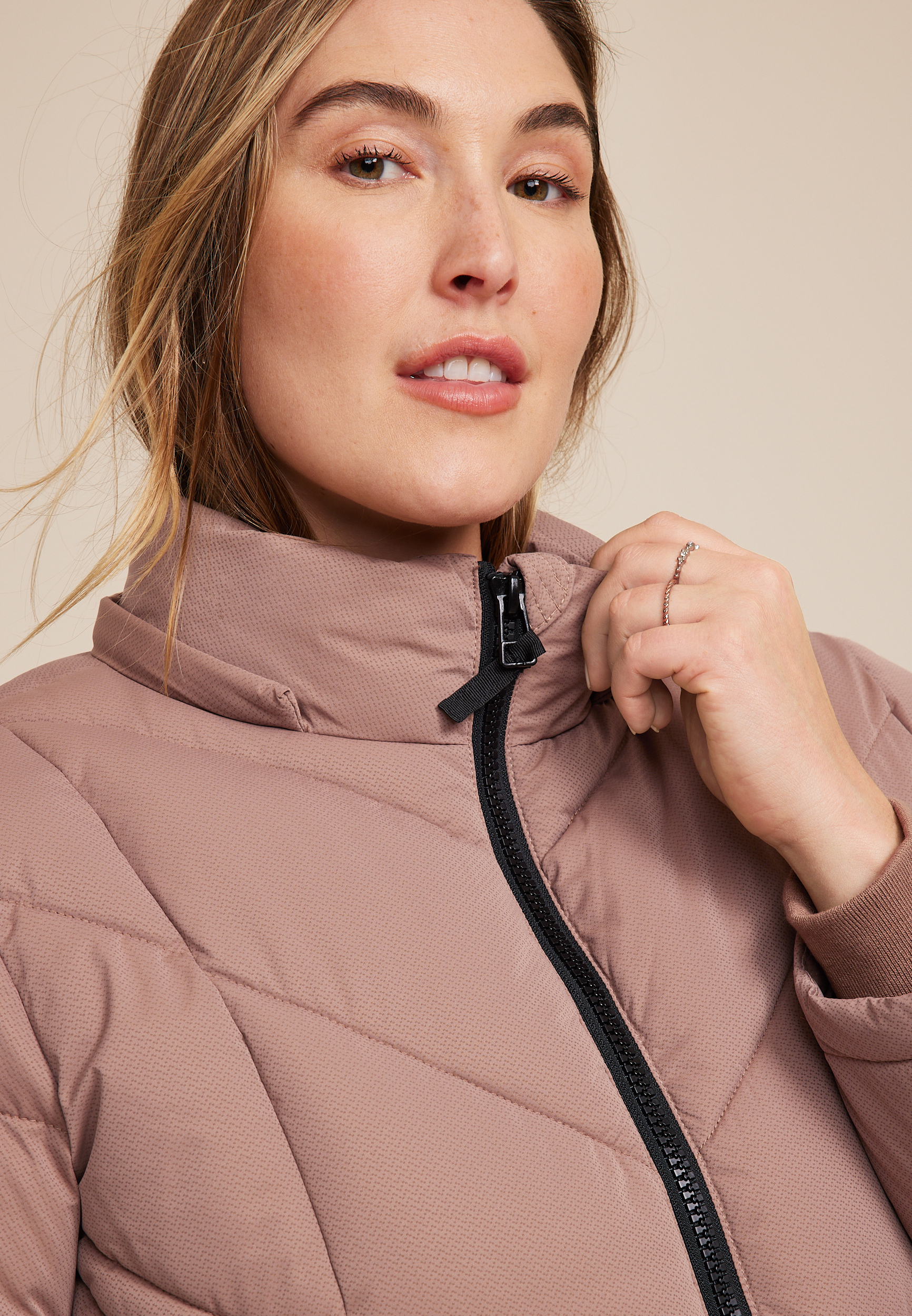 Plus Size Mid Length Puffer Coat, C5214, large
