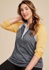 Plus Size Collegiate Colorblock Hoodie, , small