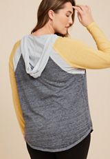 Plus Size Collegiate Colorblock Hoodie, , small