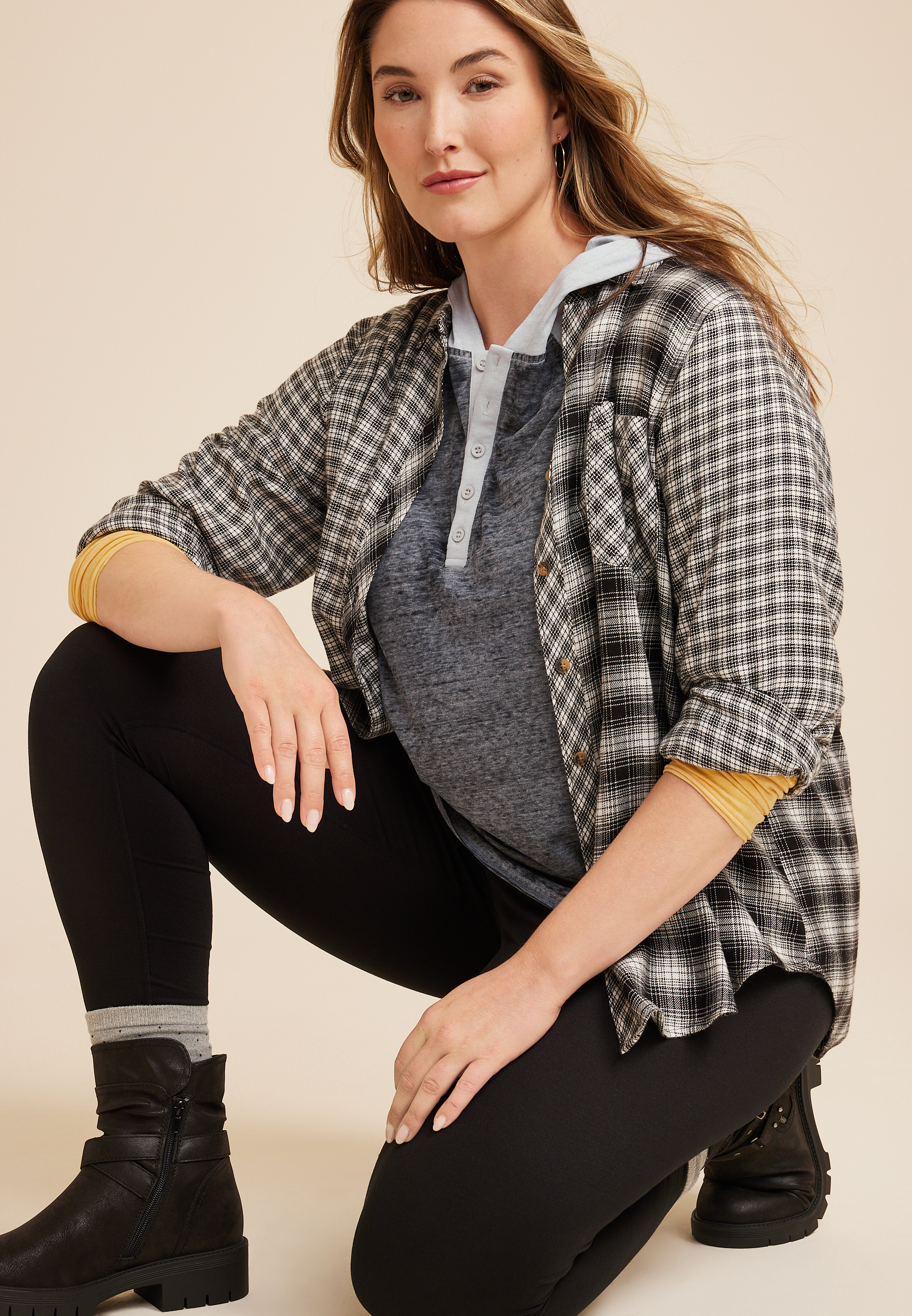 Plus Size Collegiate Colorblock Hoodie, , large
