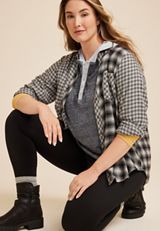 Plus Size Collegiate Colorblock Hoodie, , small