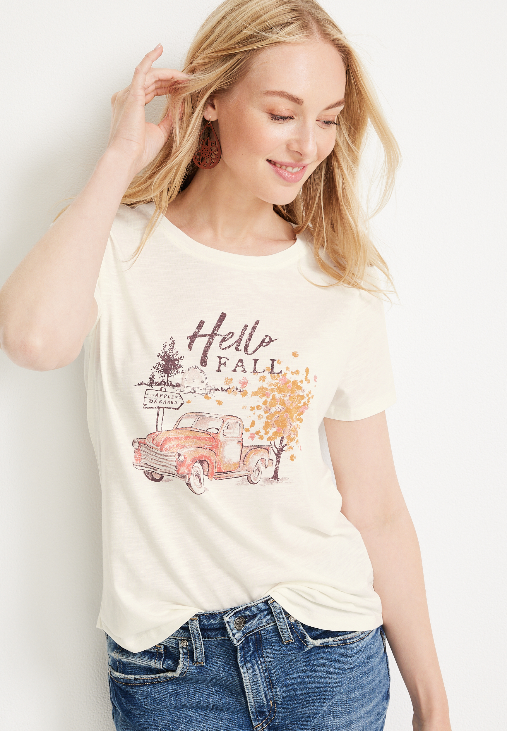 Hello Fall Graphic Tee, C2789, large