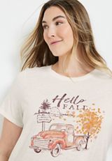 Plus Size Hello Fall Graphic Tee, C2789, small