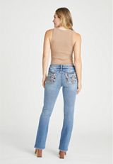 Vigoss&reg; Bootcut Heritage Embroidered Sunflower Pocket Mid Rise Jean, C3337, small