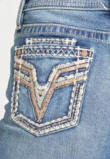 Vigoss&reg; Straight Heritage Rose Gold Stitch Pocket Mid Rise Jean, C258, small