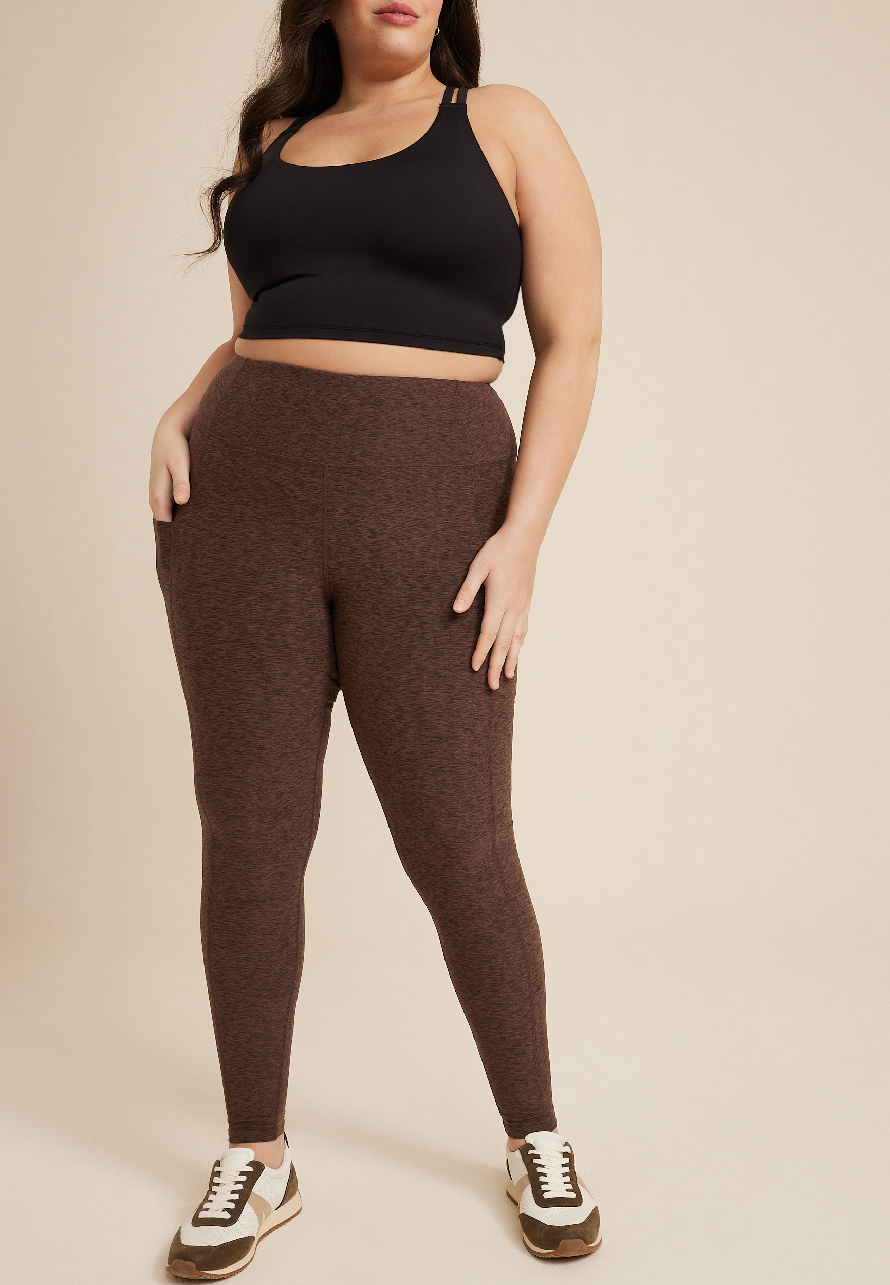 Plus Size Women's Snap Trim Legging by Woman Within in Chocolate (Size 1X)  - Yahoo Shopping