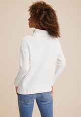 Chevron Lurex Turtleneck Sweater, C3986, small
